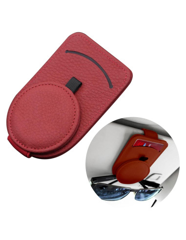 Soporte de Gafas de Sol CozyInno para Coche, Cuero Magnético