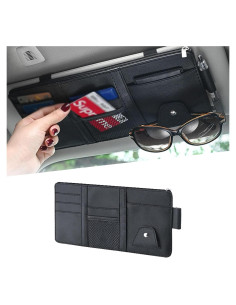 Organizador de Visera Solar UGSHY de Cuero Sintético Negro 29x15cm