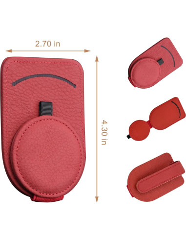 Soporte de Gafas de Sol CozyInno para Coche, Cuero Magnético
