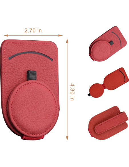 Soporte de Gafas de Sol CozyInno para Coche, Cuero Magnético
