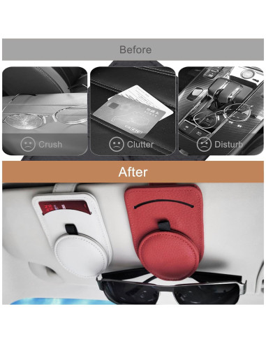 Soporte de Gafas de Sol CozyInno para Coche, Cuero Magnético
