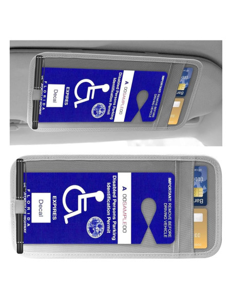 Soporte de Tarjeta de Discapacidad para Coche JOYCOURT Gris