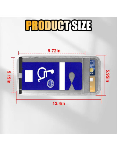 Soporte de Tarjeta de Discapacidad para Coche JOYCOURT Gris