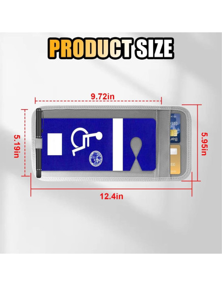 Soporte de Tarjeta de Discapacidad para Coche JOYCOURT Gris