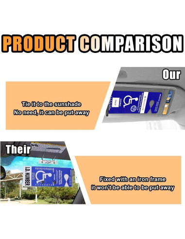 Soporte de Tarjeta de Discapacidad para Coche JOYCOURT Gris