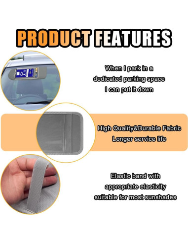 Soporte de Tarjeta de Discapacidad para Coche JOYCOURT Gris