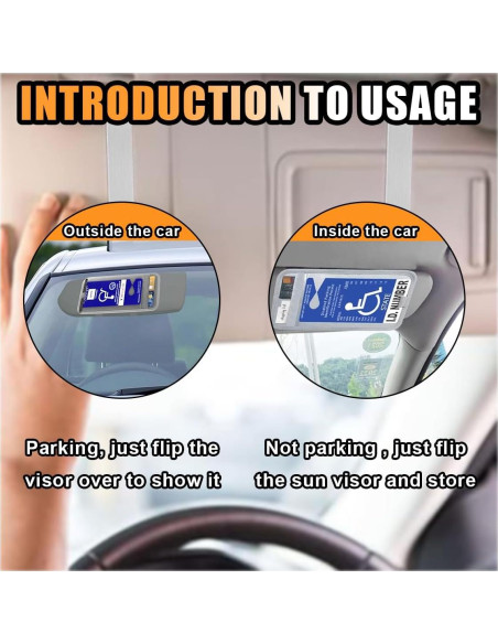 Soporte de Tarjeta de Discapacidad para Coche JOYCOURT Gris