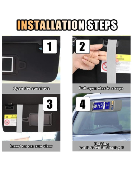 Soporte de Tarjeta de Discapacidad para Coche JOYCOURT Gris