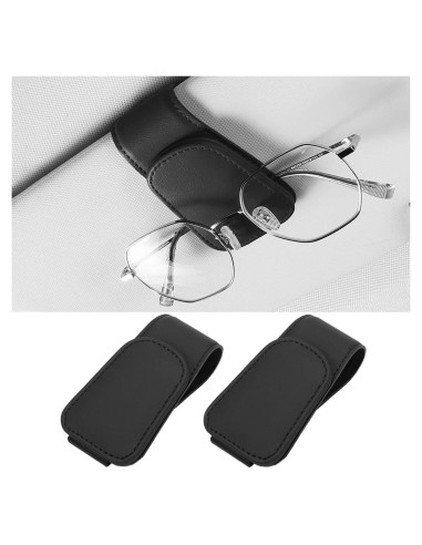 Soporte de Gafas de Sol para Visera de Coche SAMGCHI Negro 2Pcs