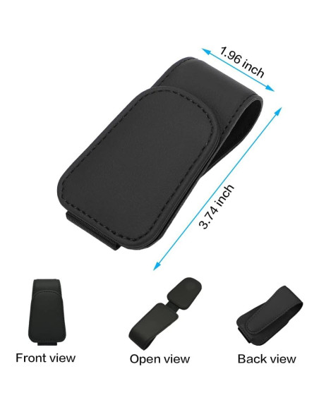 Soporte de Gafas de Sol para Visera de Coche SAMGCHI Negro 2Pcs