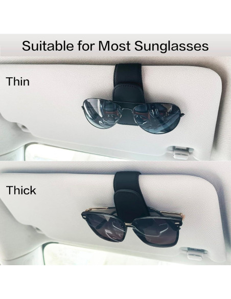 Soporte de Gafas de Sol para Visera de Coche SAMGCHI Negro 2Pcs