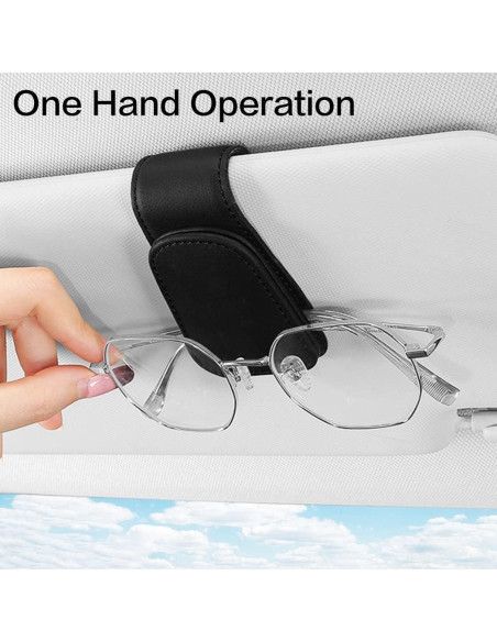Soporte de Gafas de Sol para Visera de Coche SAMGCHI Negro 2Pcs