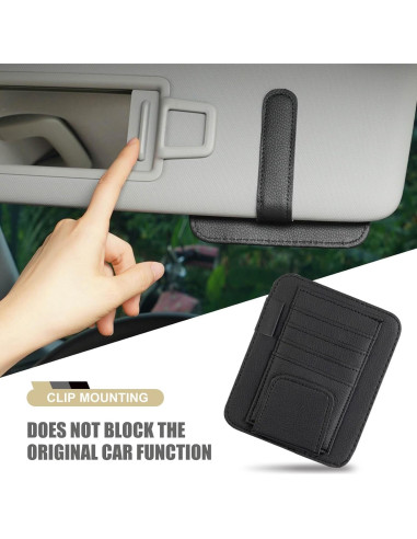 Organizador de Visera Solar Getfay de Cuero PU Negro 12.4x15.5cm