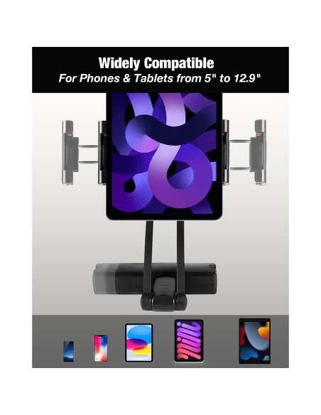 Soporte de Tablet Ajustable INNOMAX para Asiento Trasero 5-13"