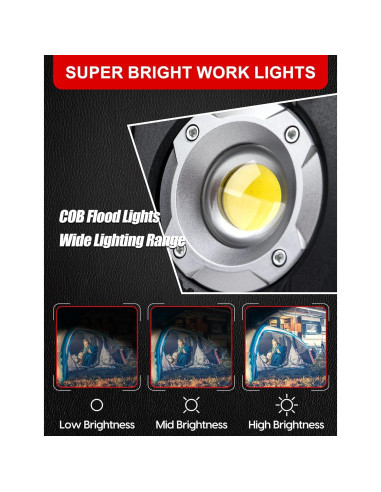 Luz de Trabajo LED Adiding 4400mAh Magnética 360