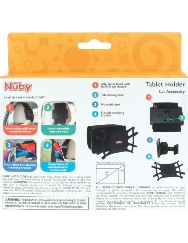 Soporte de Tableta Nuby para Reposacabezas - Ajustable y Antideslizante