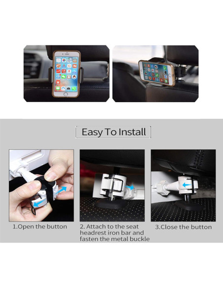 Soporte Universal para Teléfono en Reposacabezas Nyatek - Rotación 360