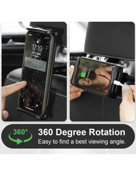 Soporte para Reposacabezas de Coche DUSCOKE Ajustable 360