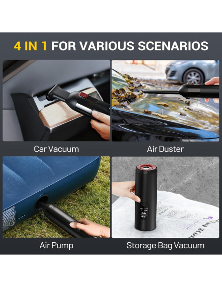 Aspiradora de Mano Nuanho NO-VC01 15000Pa Inalámbrica 4-en-1