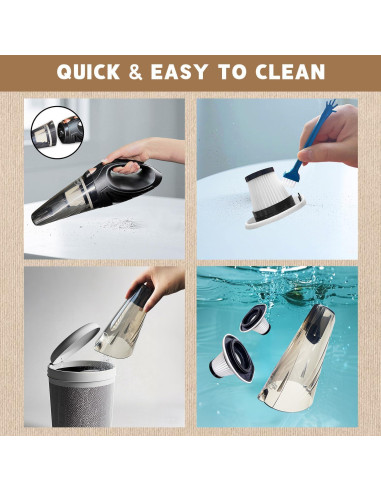 Aspiradora Portátil de Mano LOFERMA 106W con Filtro HEPA 12V