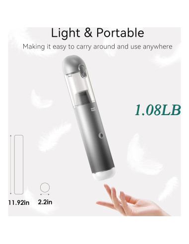 Aspiradora de Coche Portátil Minthouz L011G 120W 17000Pa