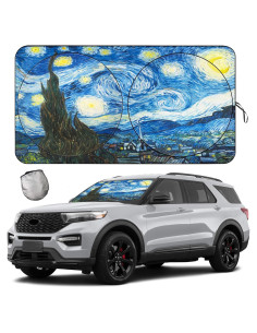 Parasol de Coche TDCQQGQQ Cielo Estrellado 160x85 cm