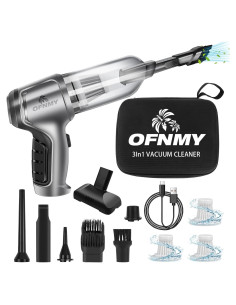 Aspiradora de Mano Inalámbrica OFNMY 15000Pa Gris/Negro