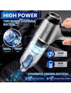 Aspiradora de Mano Inalámbrica OFNMY 15000Pa Gris/Negro 2