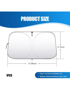 Protector Solar Parabrisas Coche Sinytuto 145x80 cm Plateado 2