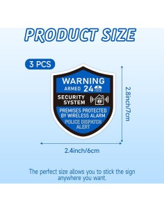 3 Piezas Señales de Alarma de Seguridad LUHIMO 6x7 cm 2