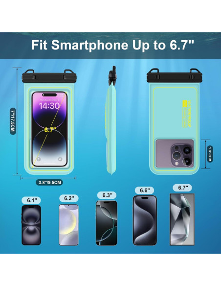 Funda impermeable flotante Razobws para teléfonos hasta 6.7''