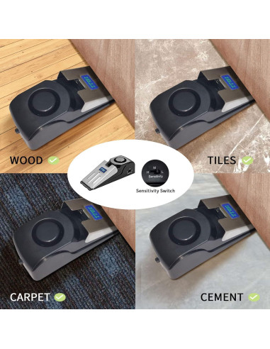 Alarma de Tope de Puerta ZZRUI 2 Paquete 120dB Portátil