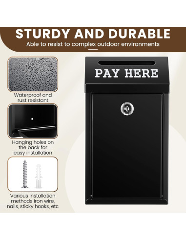 Caja de Dinero Segura Metal Yaocom 25.9x14.5x7.1cm con Cerradura