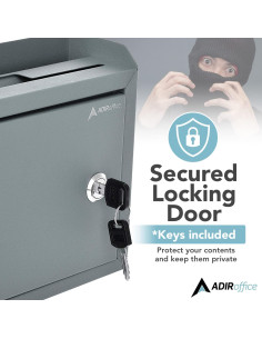 Caja de Sugerencias Adir Gris con Cerradura 24.9x19.1x8.6 cm 2