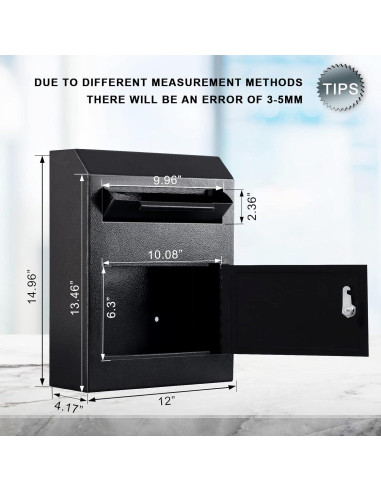 Caja de Llaves KYODOLED Montada en Pared con Cerradura, Negra