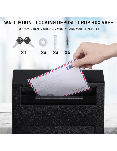 Caja de Llaves KYODOLED Montada en Pared con Cerradura, Negra