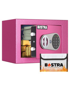 Caja Fuerte Bostra a Prueba de Fuego Rosa 0.23 Pies con Luz Sensor