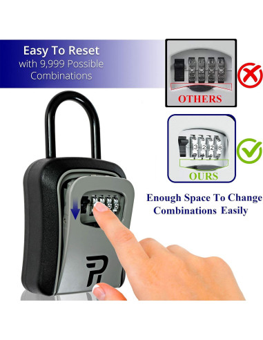 Caja de Llave con Cerradura RUDY RUN - Montaje en Pared, Gris