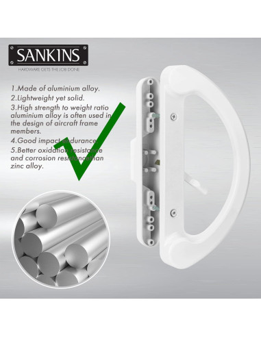 Juego de Tirador de Puerta Corredera SANKINS con Cerradura Mortaja