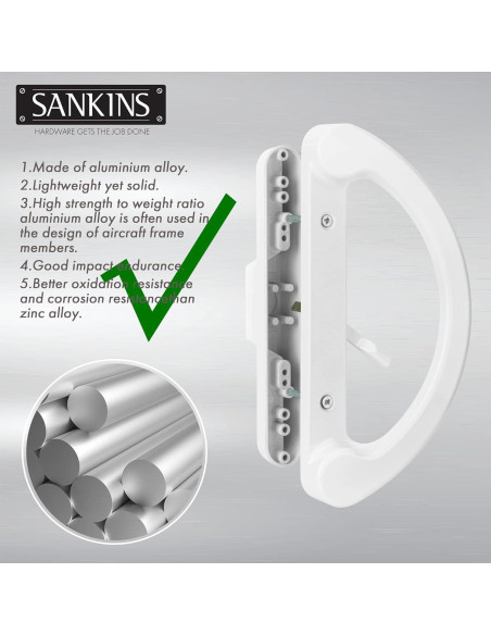 Juego de Tirador de Puerta Corredera SANKINS con Cerradura Mortaja