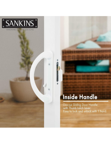 Juego de Tirador de Puerta Corredera SANKINS con Cerradura Mortaja