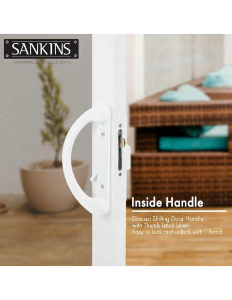 Juego de Tirador de Puerta Corredera SANKINS con Cerradura Mortaja