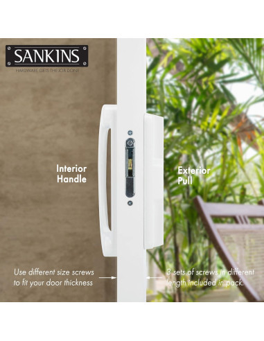 Juego de Tirador de Puerta Corredera SANKINS con Cerradura Mortaja