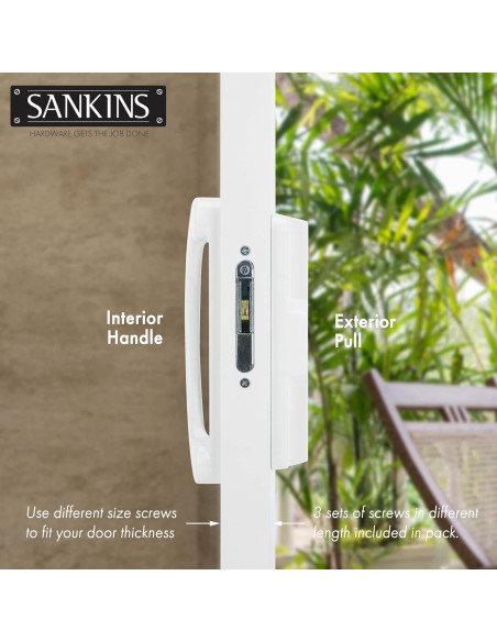 Juego de Tirador de Puerta Corredera SANKINS con Cerradura Mortaja