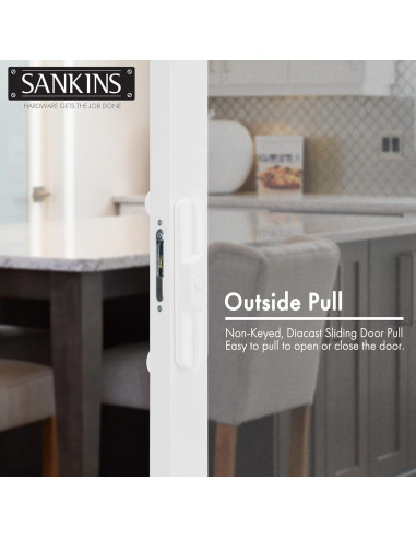 Juego de Tirador de Puerta Corredera SANKINS con Cerradura Mortaja