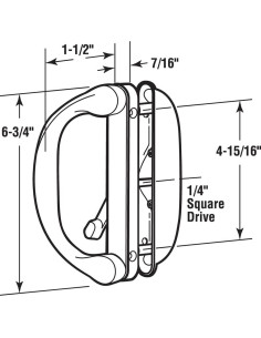 Tirador de Puerta de Patio Prime-Line C 1275 Blanco con Pestillo 2