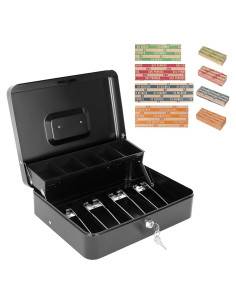 Caja de Dinero Goehiaul con Cerradura y Bandeja para Monedas