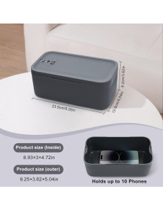 Caja de Almacenamiento Cerrable chefeggukk 23.5x12.8 cm Gris 2