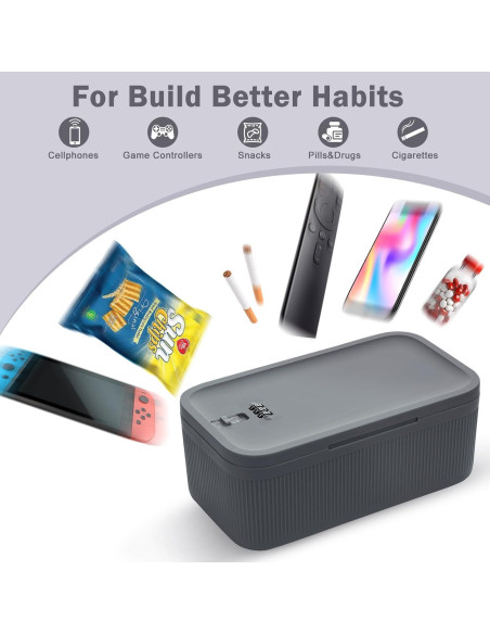 Caja de Almacenamiento Cerrable chefeggukk 23.5x12.8 cm Gris