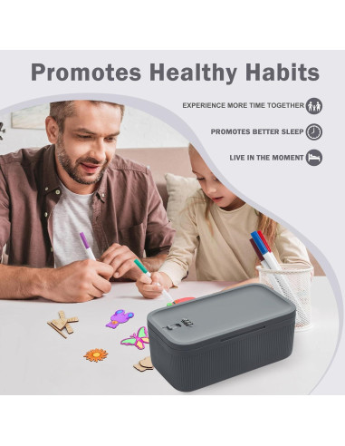 Caja de Almacenamiento Cerrable chefeggukk 23.5x12.8 cm Gris